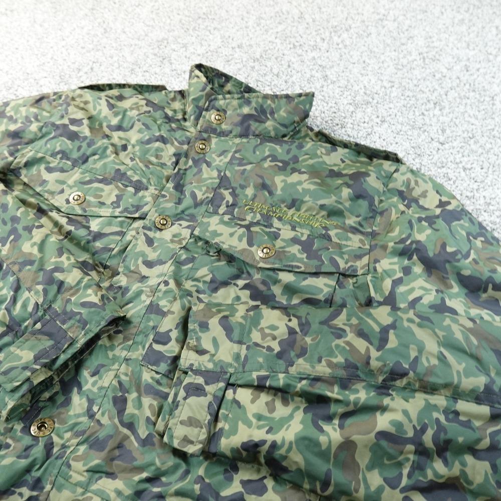 VTG UFC Jacket Mens S Green Camo Ultimate Fighting‎ MMA Windbreaker Coat Y2K 00s